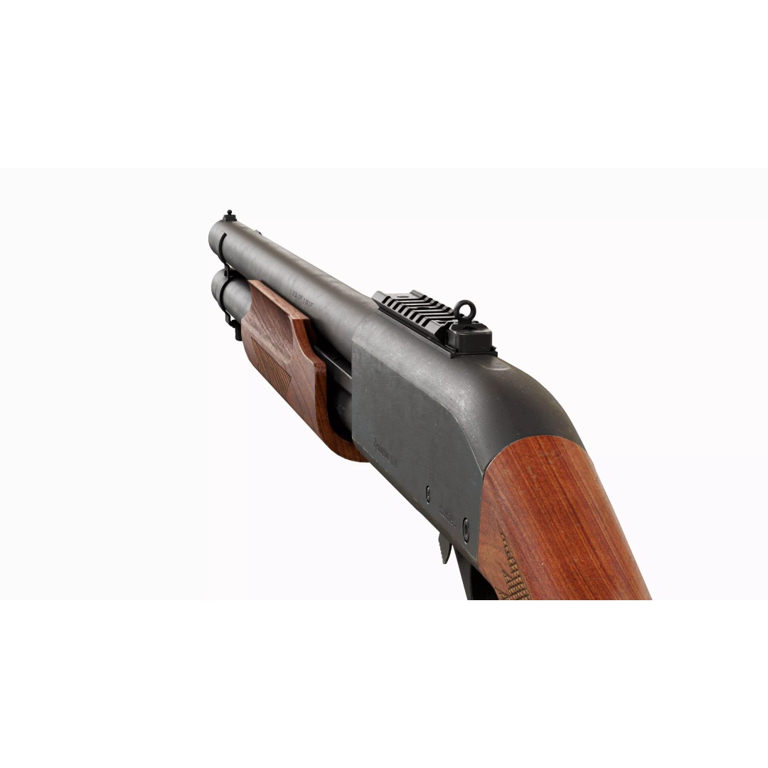 Remington 870 Shotgun 3D Model – Low Poly Game Asset, FBX, PBR - View 11