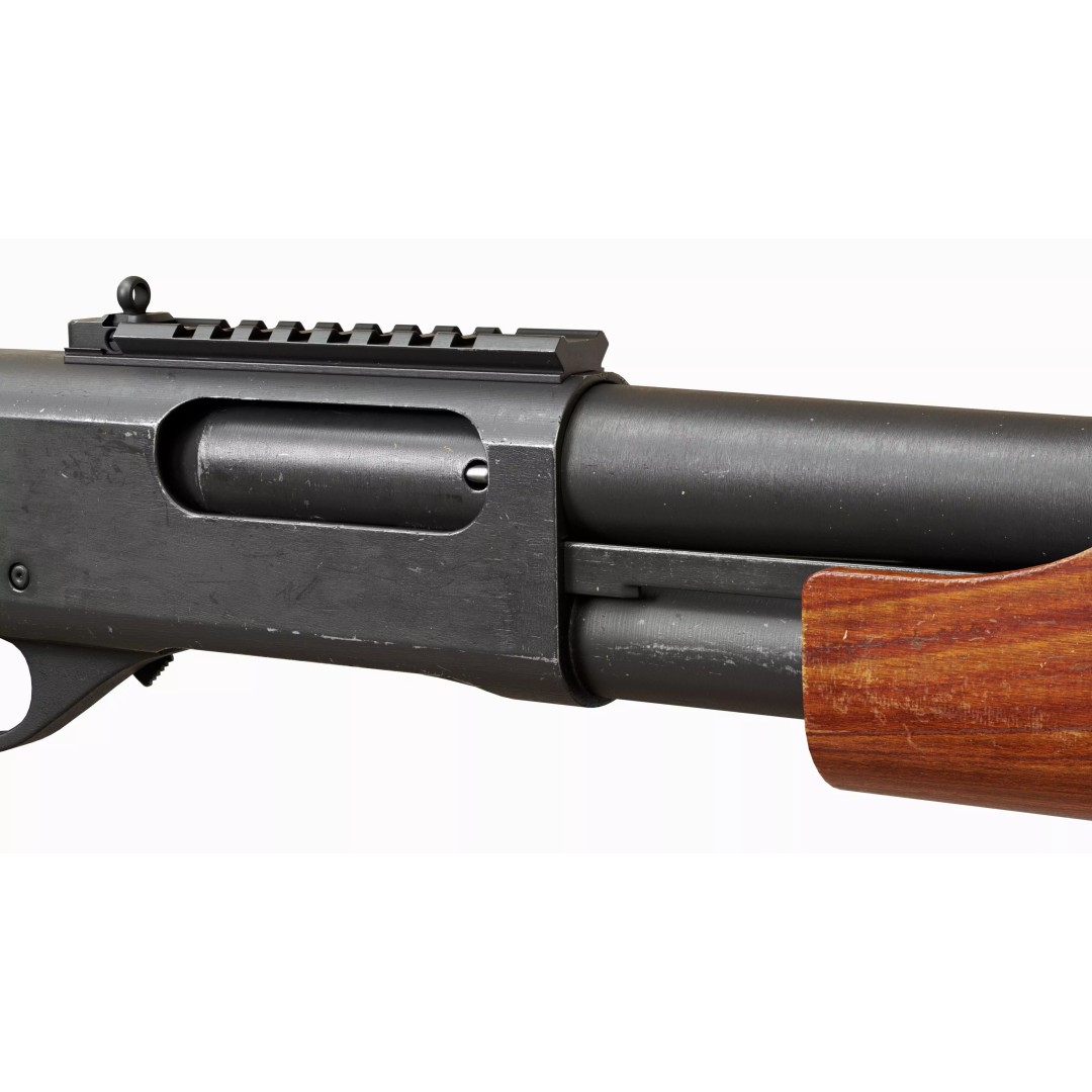Remington 870 Shotgun 3D Model – Low Poly Game Asset, FBX, PBR - View 15