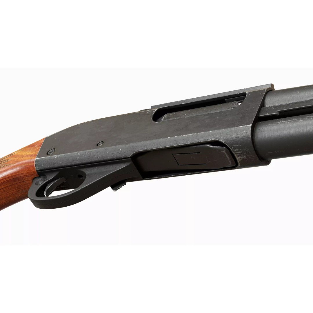 Remington 870 Shotgun 3D Model – Low Poly Game Asset, FBX, PBR - View 17