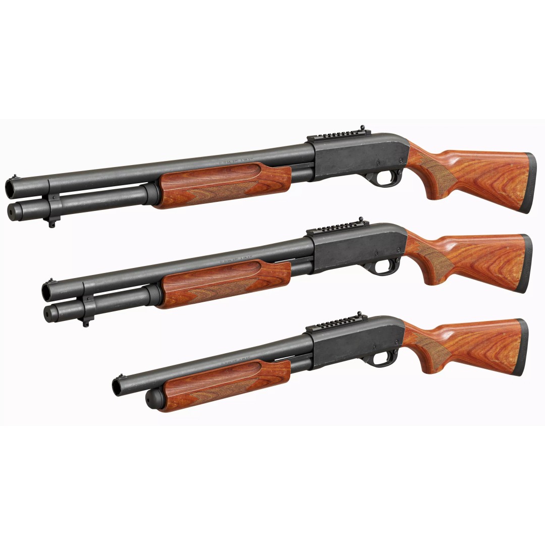 Remington 870 Shotgun 3D Model – Low Poly Game Asset, FBX, PBR - View 3