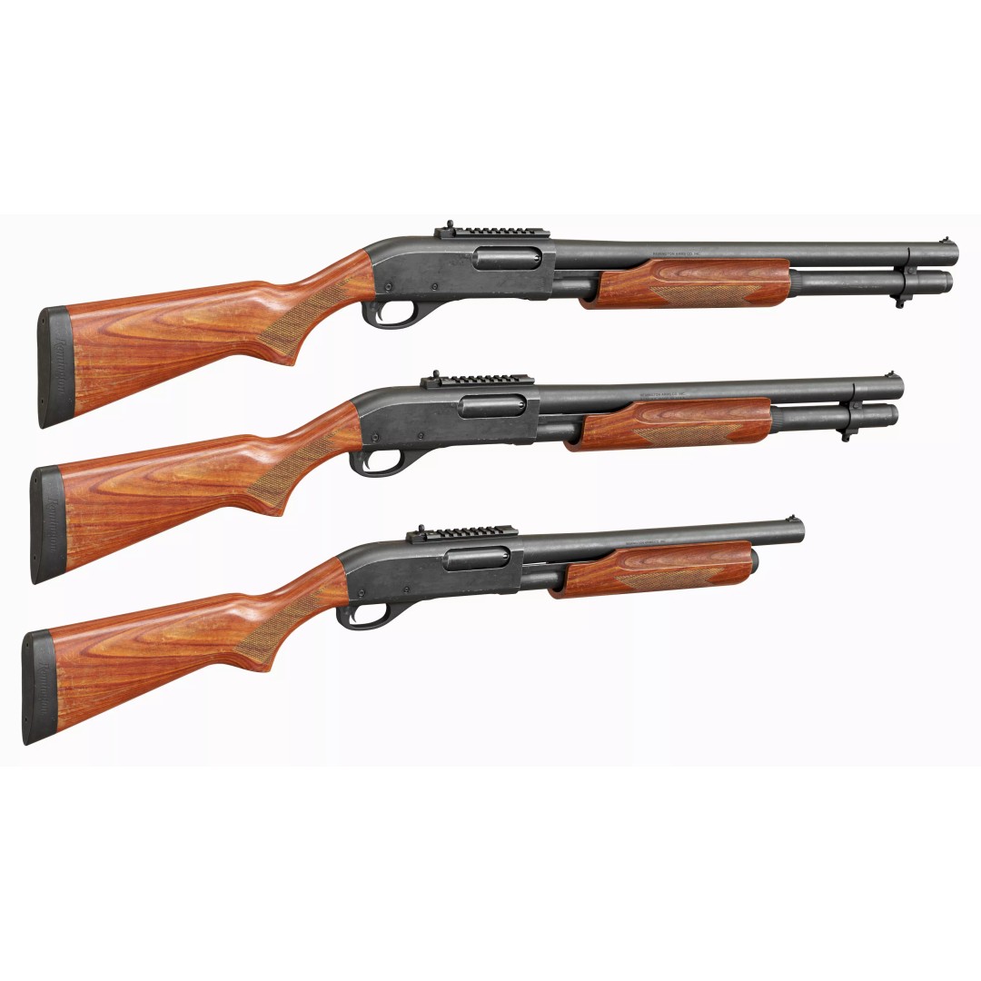 Remington 870 Shotgun 3D Model – Low Poly Game Asset, FBX, PBR - View 4