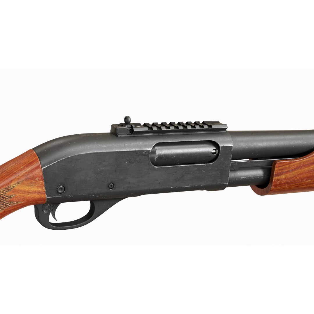 Remington 870 Shotgun 3D Model – Low Poly Game Asset, FBX, PBR - View 5