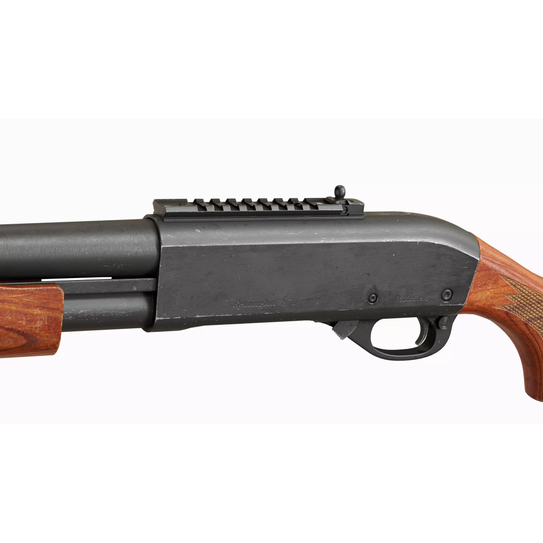 Remington 870 Shotgun 3D Model – Low Poly Game Asset, FBX, PBR - View 6