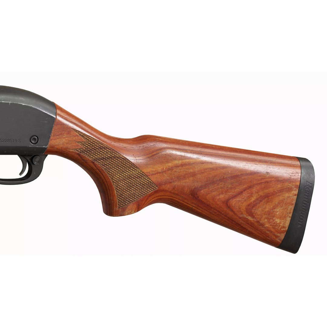 Remington 870 Shotgun 3D Model – Low Poly Game Asset, FBX, PBR - View 8