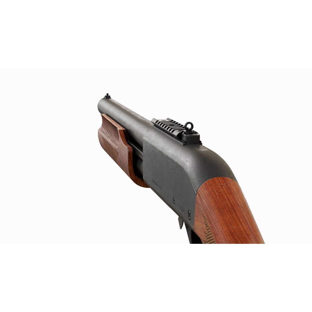 Remington 870 Shotgun 3D Model – Low Poly Game Asset, FBX, PBR - View 9