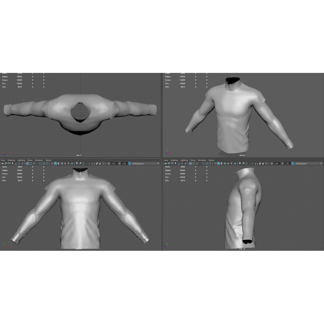 Tactical Military Assault Combat Shirt 3D Model – Low Poly Game Asset, FBX - View 8