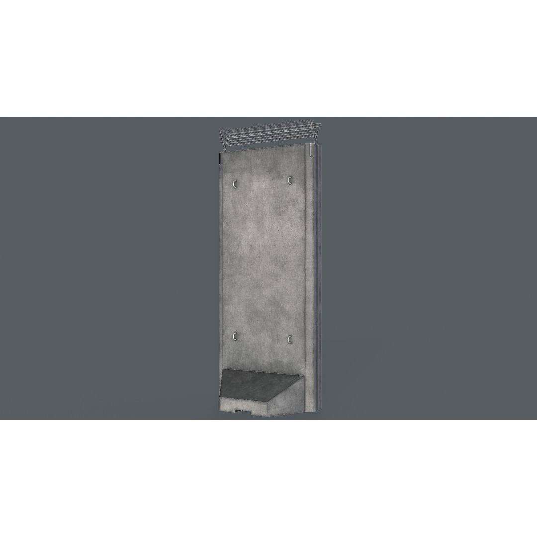 Concrete Barrier 3D Model – Low Poly Game Asset, PBR Textures, FBX