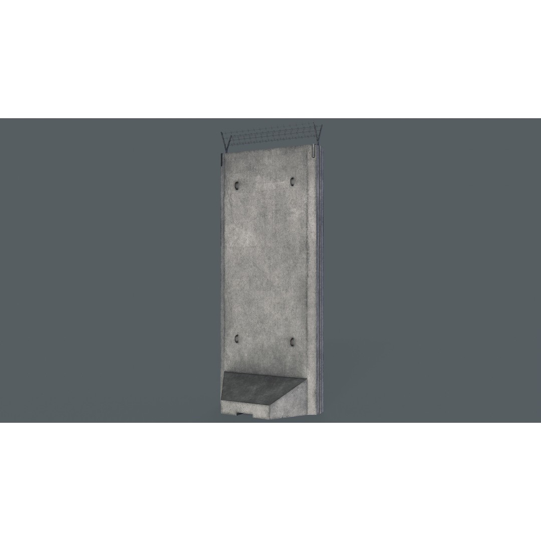 Concrete Barrier 3D Model – Low Poly Game Asset, PBR Textures, FBX - View 20