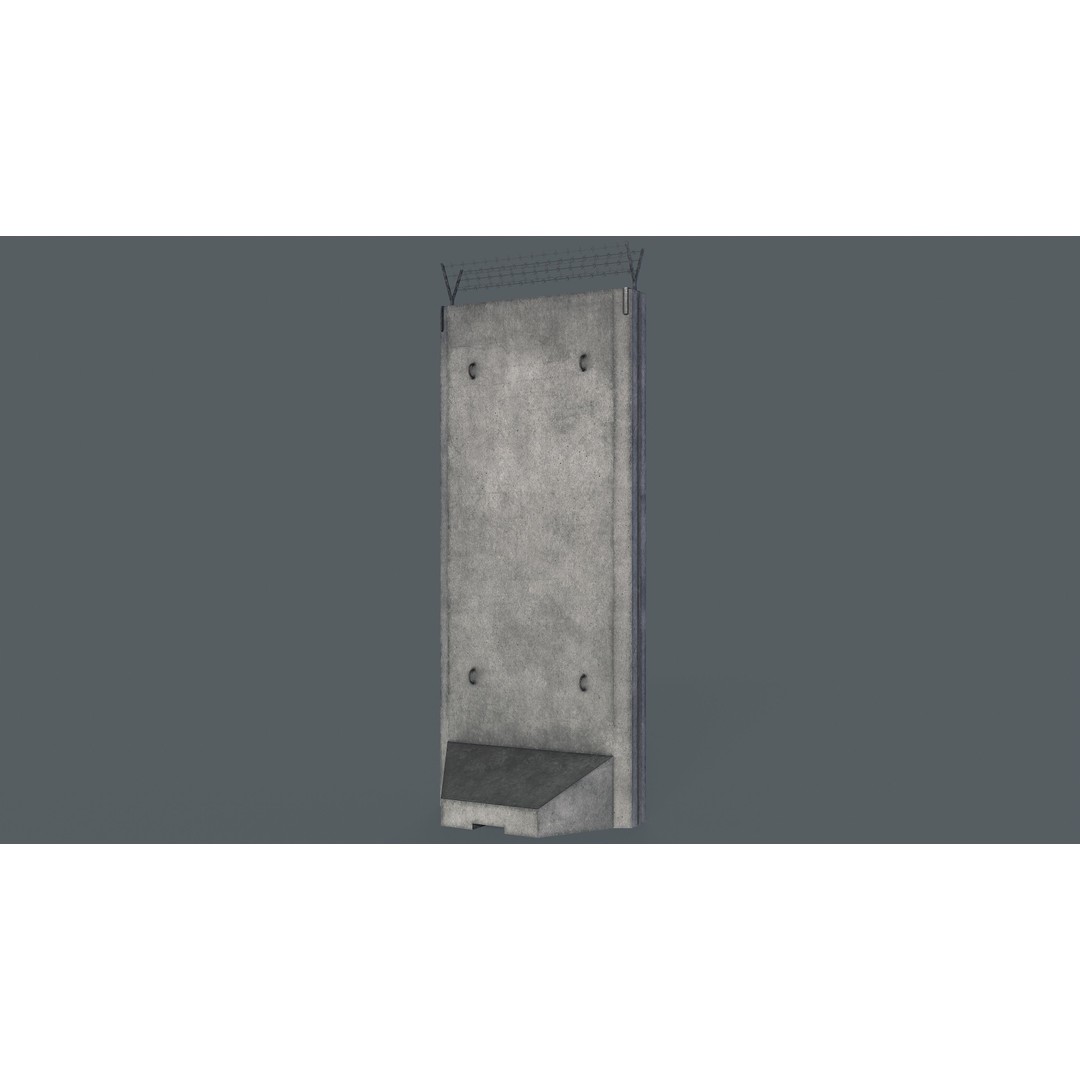 Concrete Barrier 3D Model – Low Poly Game Asset, PBR Textures, FBX - View 21