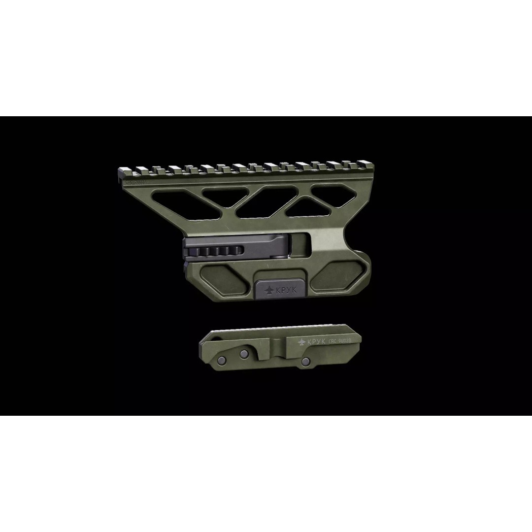 CRC 2U073 Quick Release Optic Mount 3D Model – Low Poly PBR Asset, FBX, OBJ - View 4