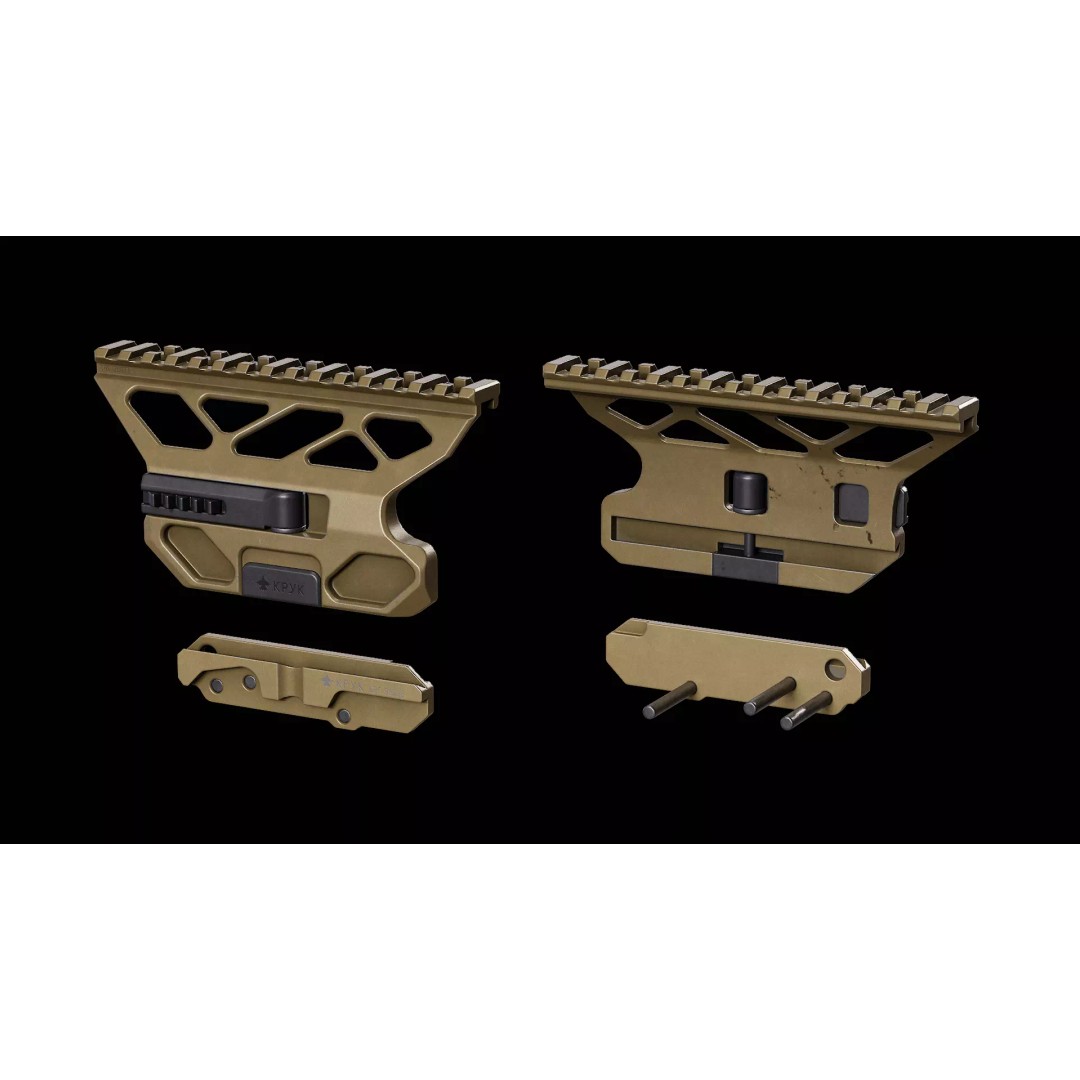 CRC 2U073 Quick Release Optic Mount 3D Model – Low Poly PBR Asset, FBX, OBJ - View 6