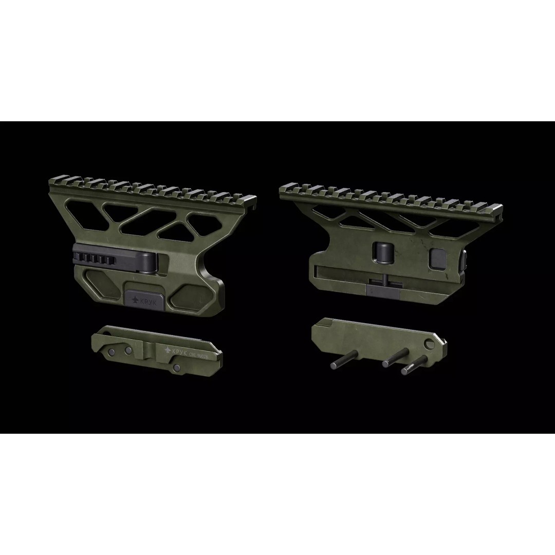 CRC 2U073 Quick Release Optic Mount 3D Model – Low Poly PBR Asset, FBX, OBJ - View 7