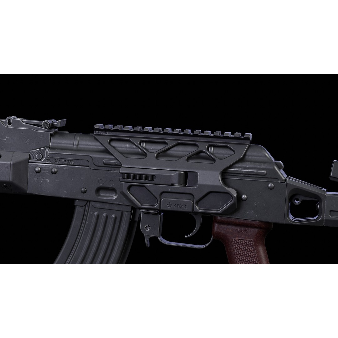 CRC 2U073 Quick Release Optic Mount 3D Model – Low Poly PBR Asset, FBX, OBJ - View 9