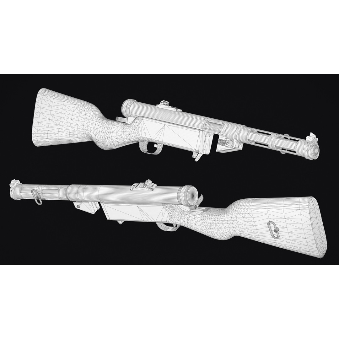 KPIST M37-39 3D Model – Low Poly Military Gun, FBX, OBJ