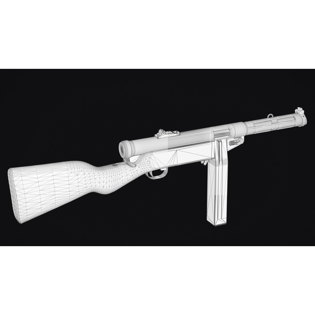 KPIST M37-39 3D Model – Low Poly Military Gun, FBX, OBJ - View 10