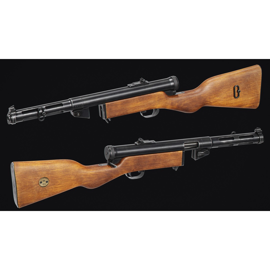 KPIST M37-39 3D Model – Low Poly Military Gun, FBX, OBJ - View 5