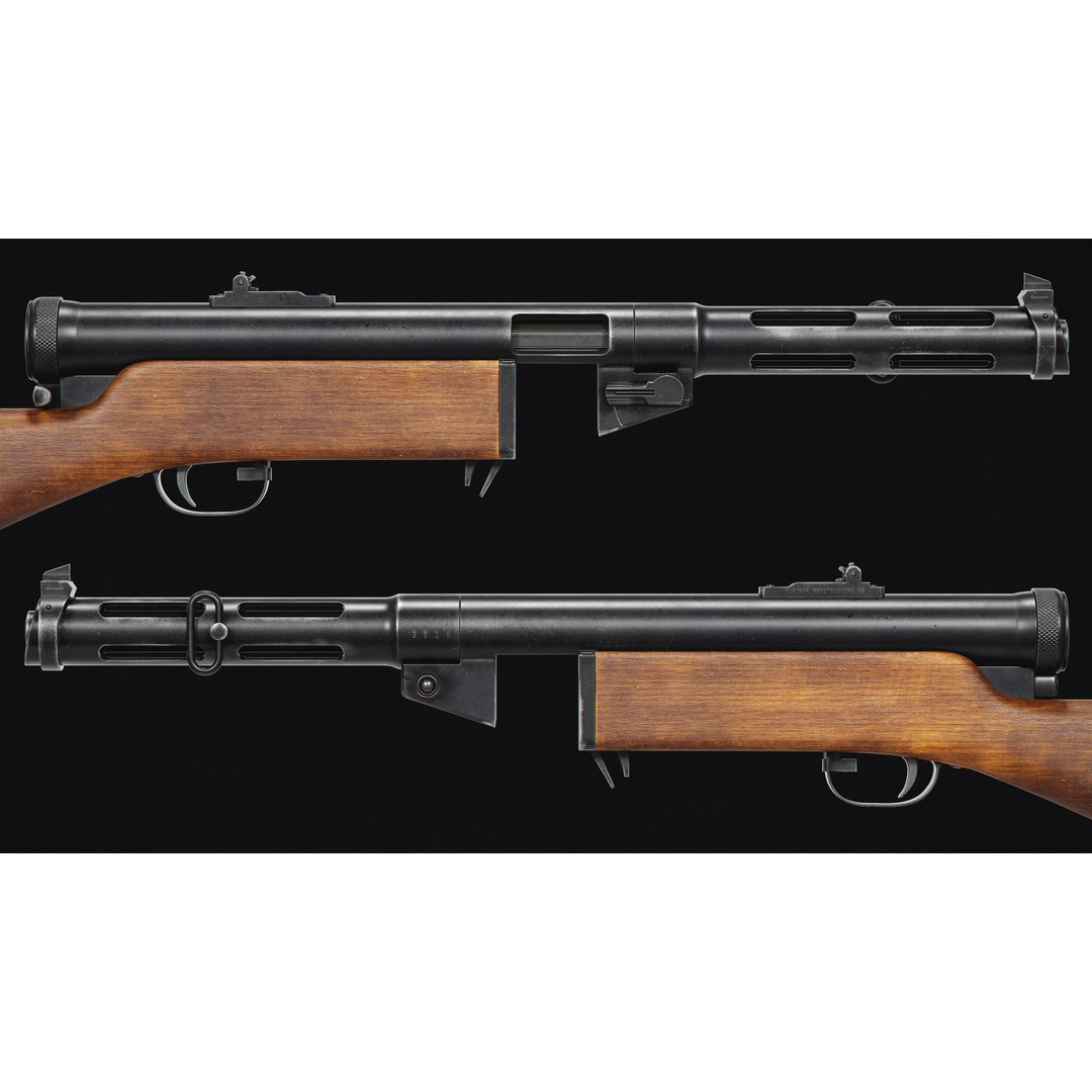 KPIST M37-39 3D Model – Low Poly Military Gun, FBX, OBJ - View 7