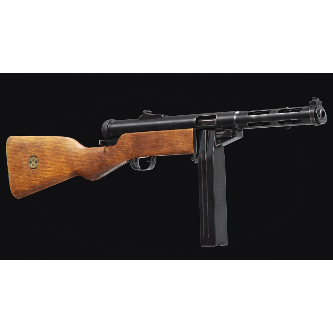 KPIST M37-39 3D Model – Low Poly Military Gun, FBX, OBJ - View 8