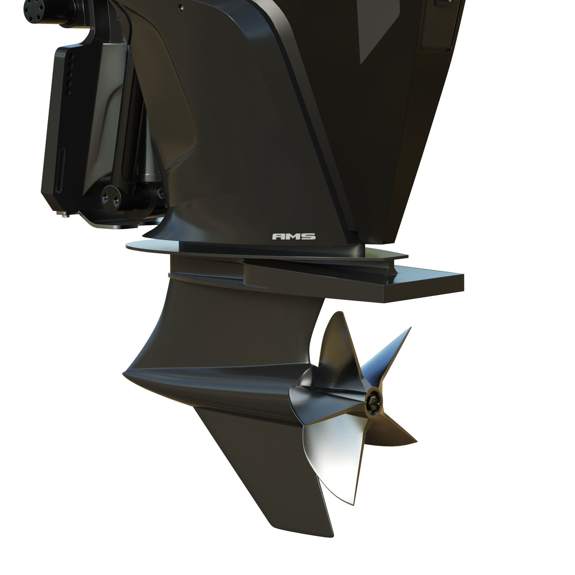Mercury Racing 450R Outboard Motor - Game-Ready 3D Model - View 11