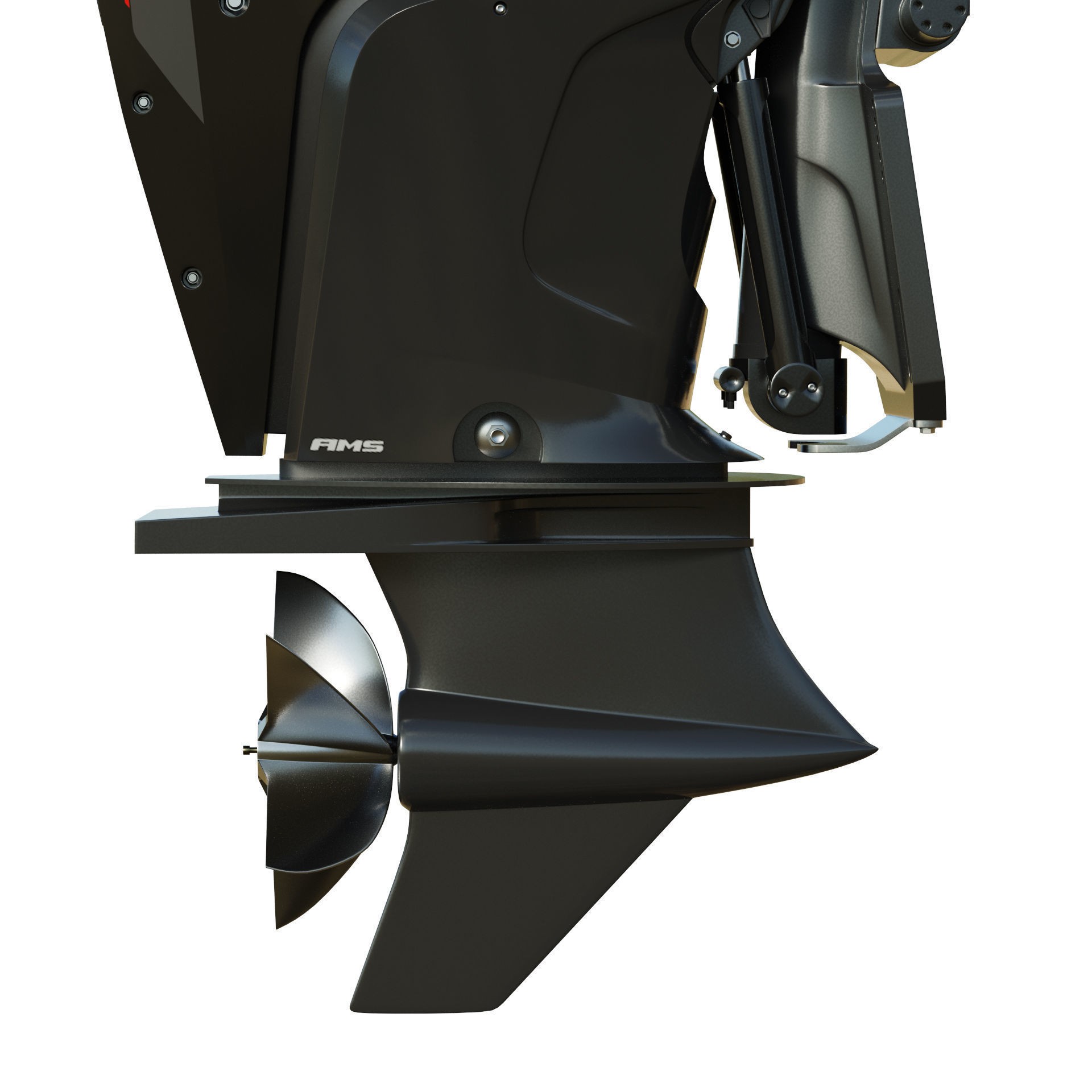 Mercury Racing 450R Outboard Motor - Game-Ready 3D Model - View 12
