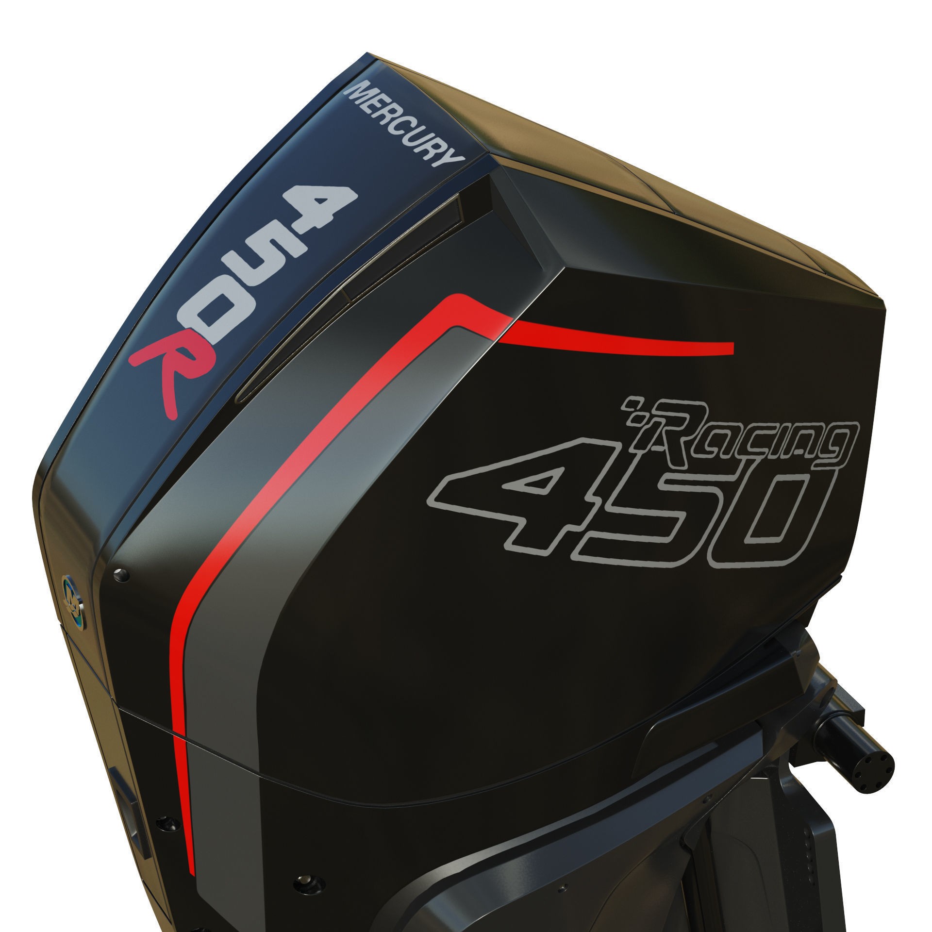 Mercury Racing 450R Outboard Motor - Game-Ready 3D Model - View 14
