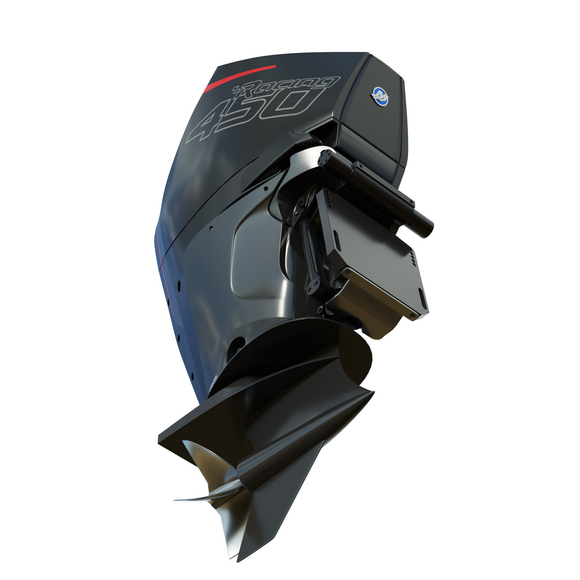 Mercury Racing 450R Outboard Motor - Game-Ready 3D Model - View 17
