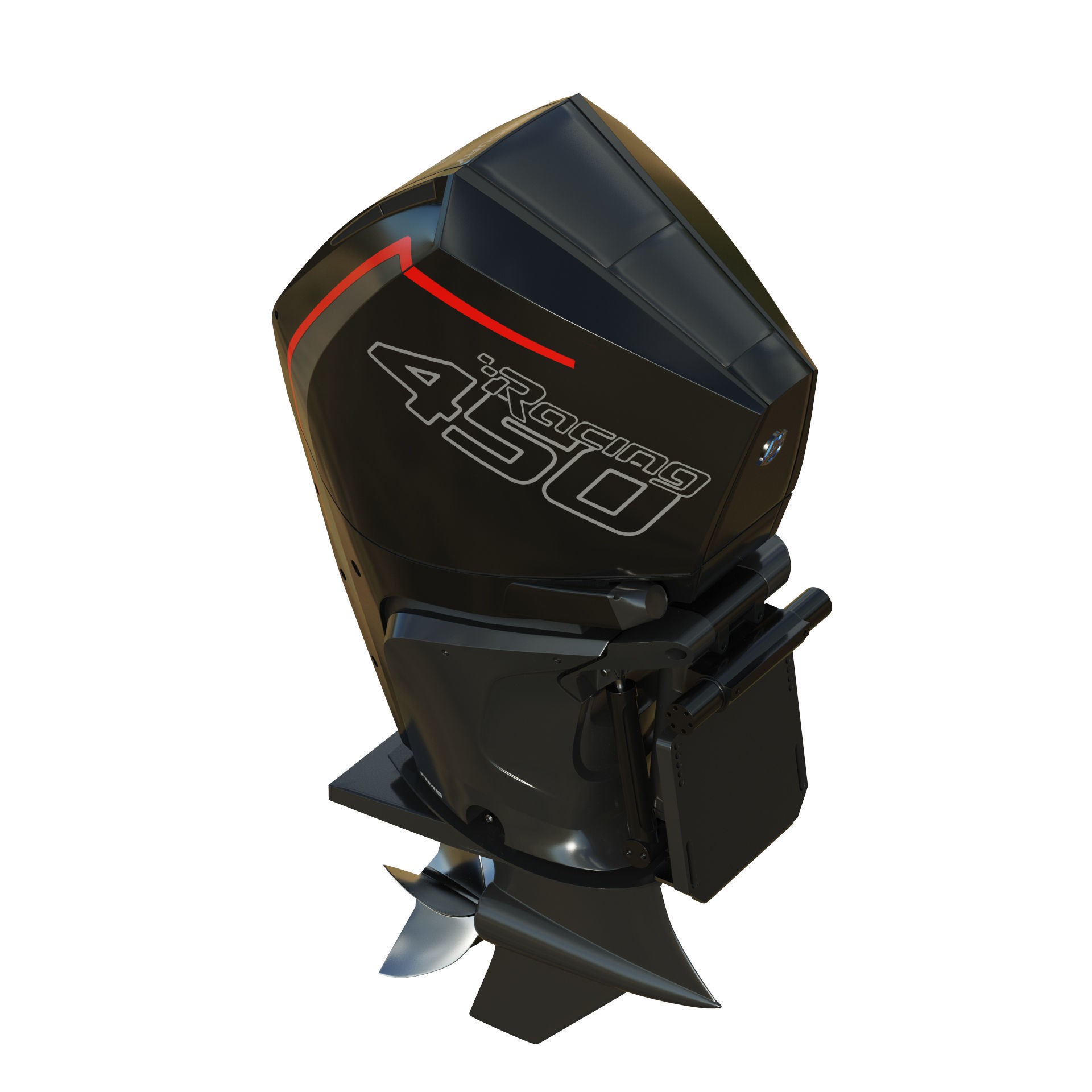 Mercury Racing 450R Outboard Motor - Game-Ready 3D Model - View 18