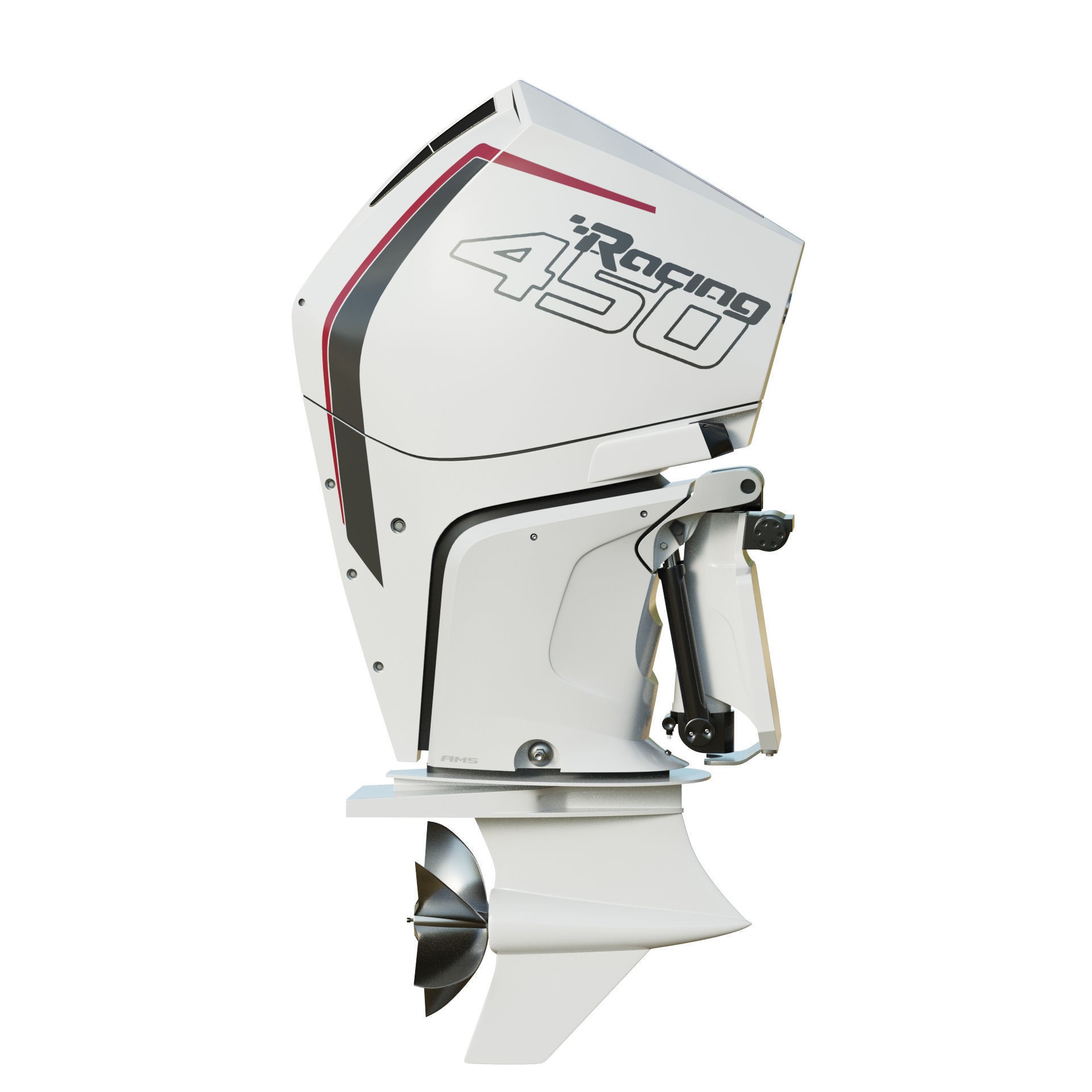 Mercury Racing 450R Outboard Motor - Game-Ready 3D Model - View 20