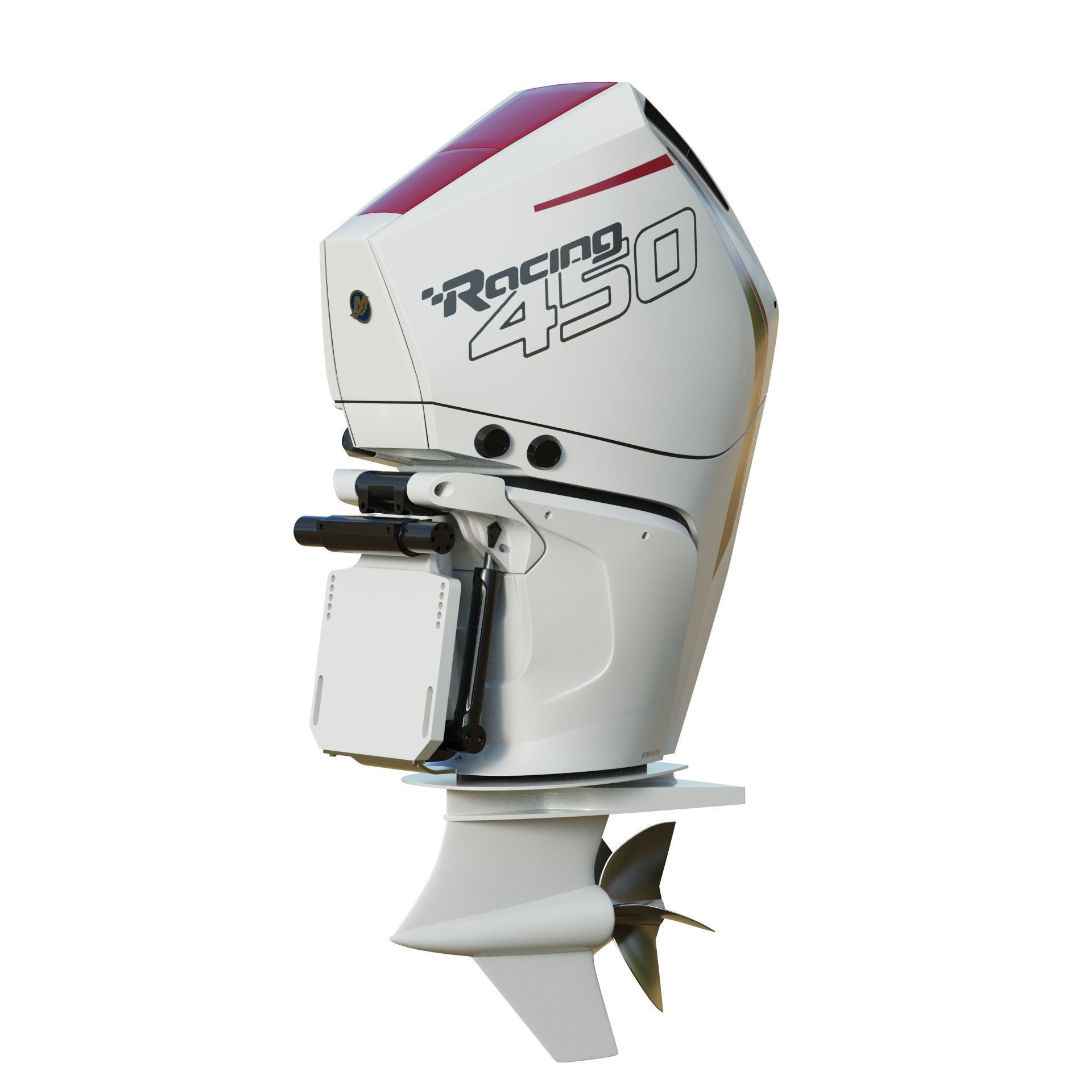 Mercury Racing 450R Outboard Motor - Game-Ready 3D Model - View 23