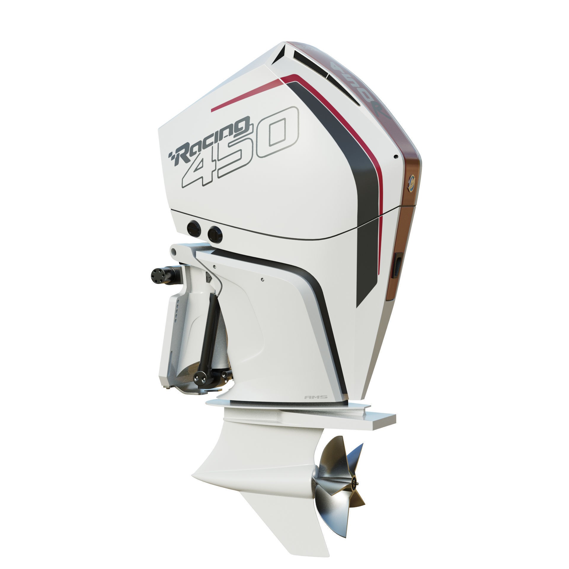 Mercury Racing 450R Outboard Motor - Game-Ready 3D Model - View 24
