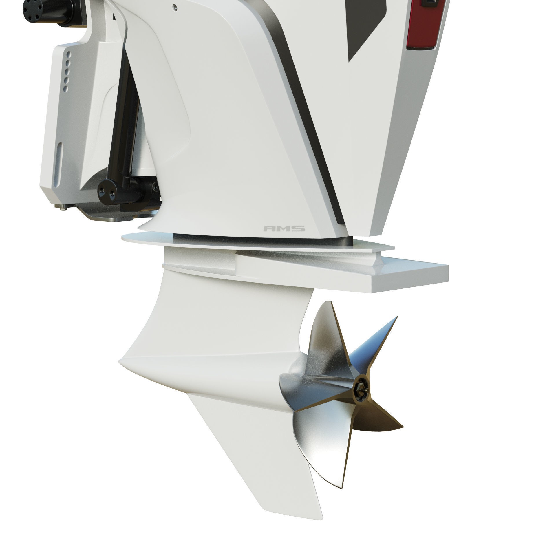 Mercury Racing 450R Outboard Motor - Game-Ready 3D Model - View 28