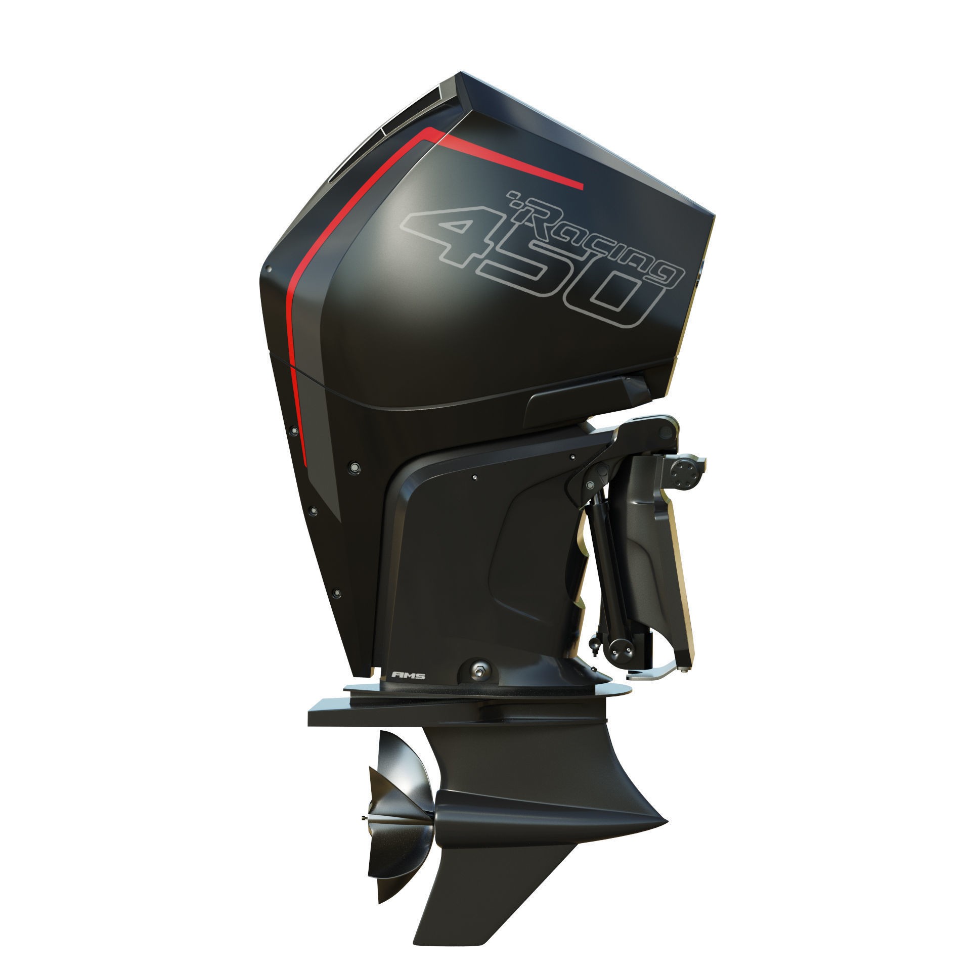Mercury Racing 450R Outboard Motor - Game-Ready 3D Model - View 3