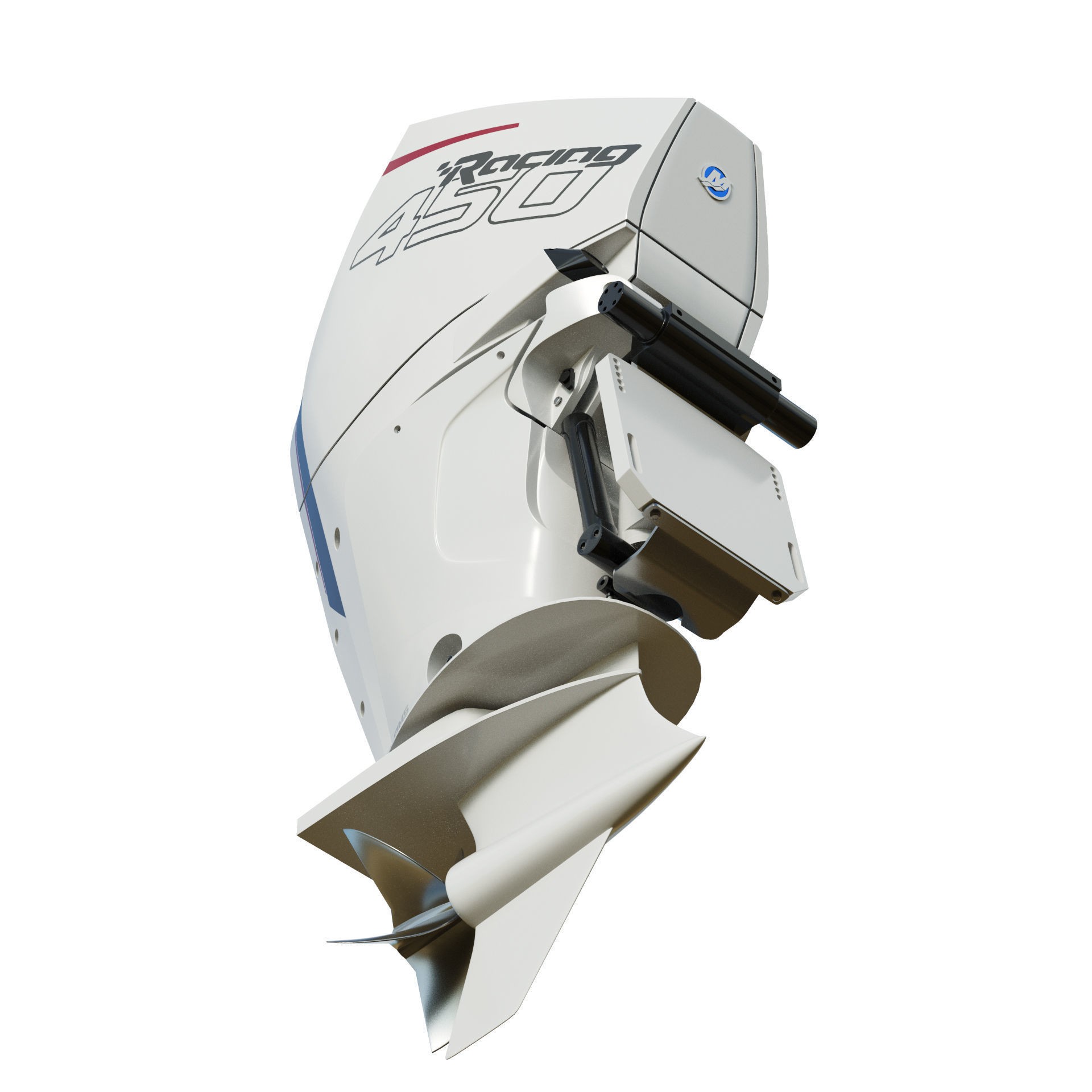 Mercury Racing 450R Outboard Motor - Game-Ready 3D Model - View 34