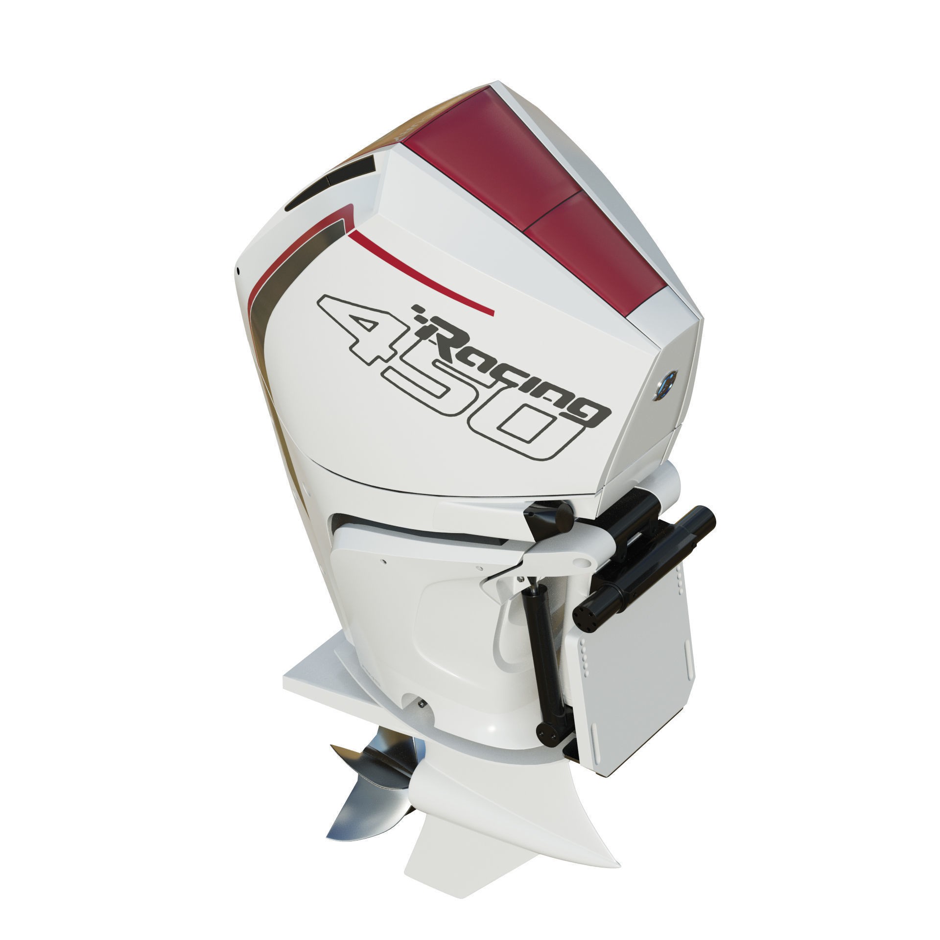 Mercury Racing 450R Outboard Motor - Game-Ready 3D Model - View 35