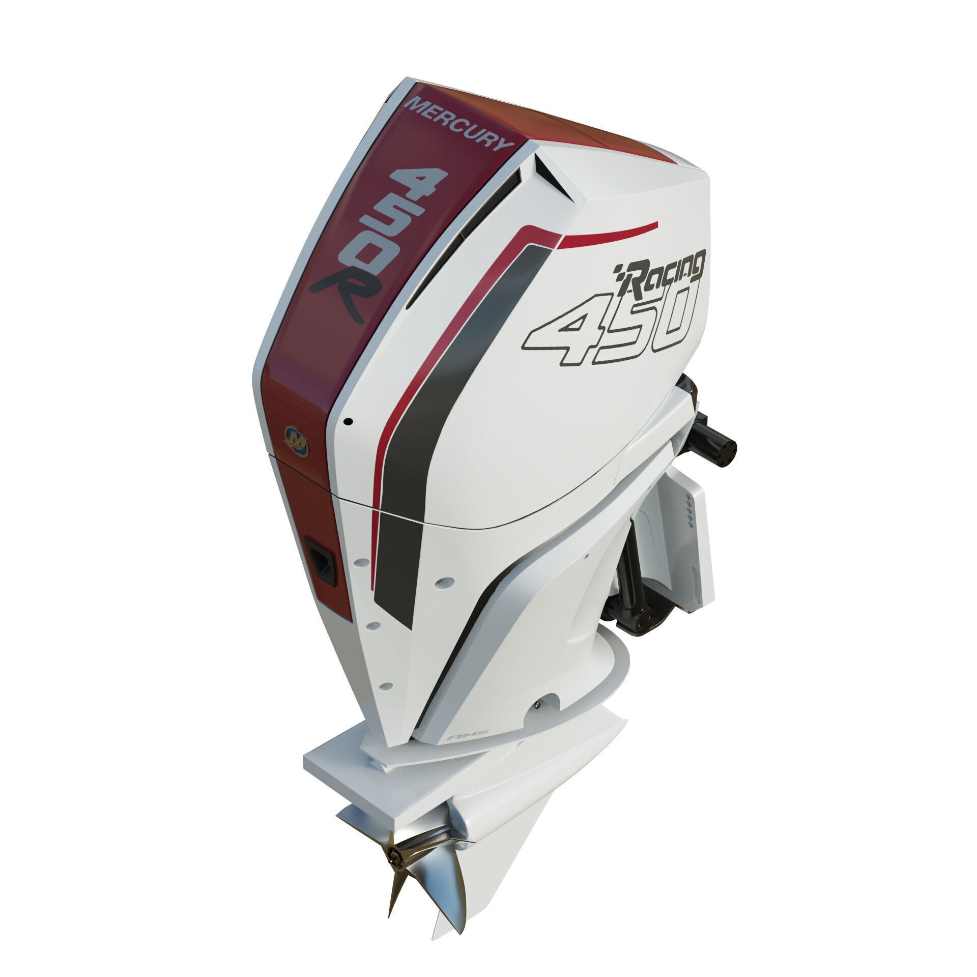 Mercury Racing 450R Outboard Motor - Game-Ready 3D Model - View 36