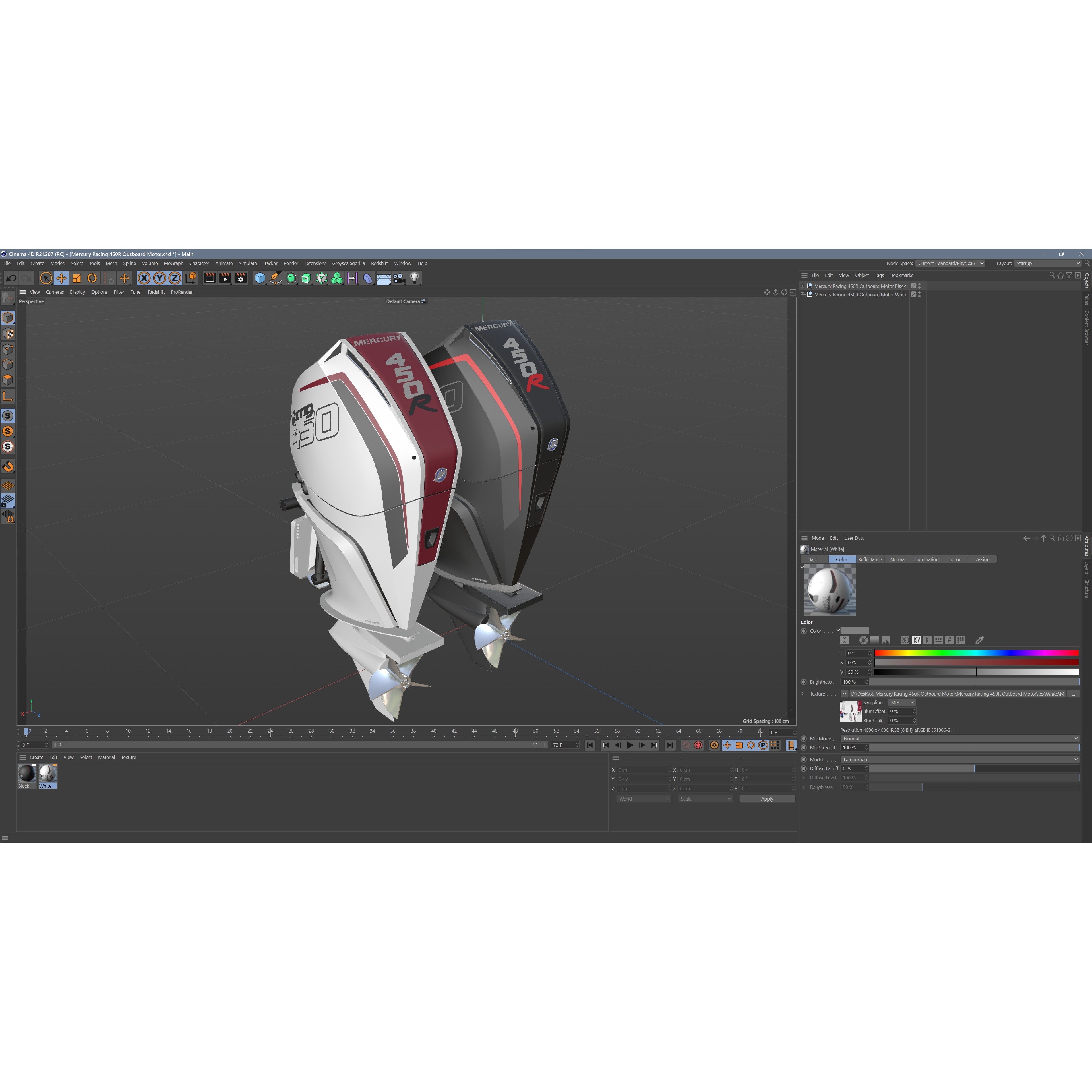 Mercury Racing 450R Outboard Motor - Game-Ready 3D Model - View 37