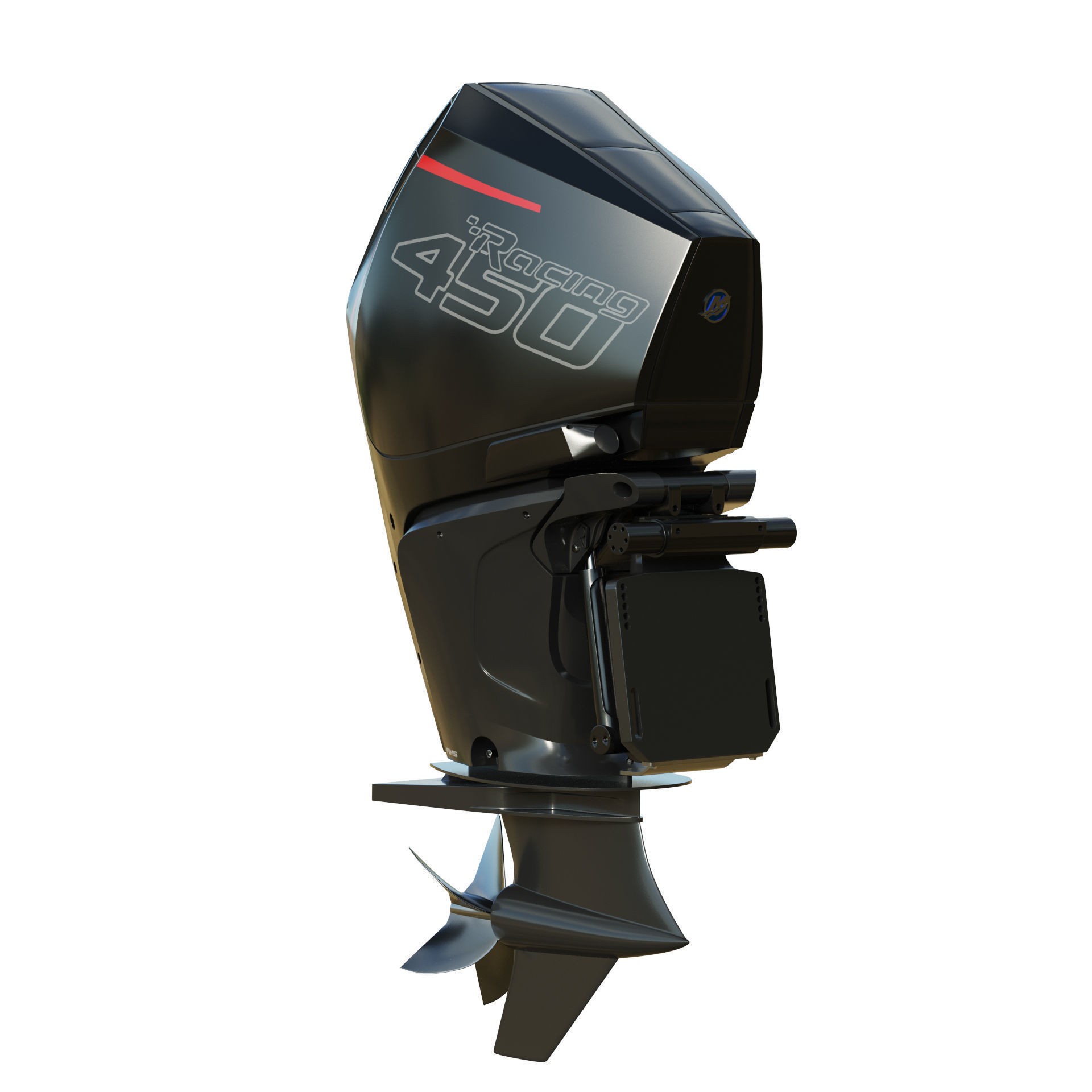 Mercury Racing 450R Outboard Motor - Game-Ready 3D Model - View 4