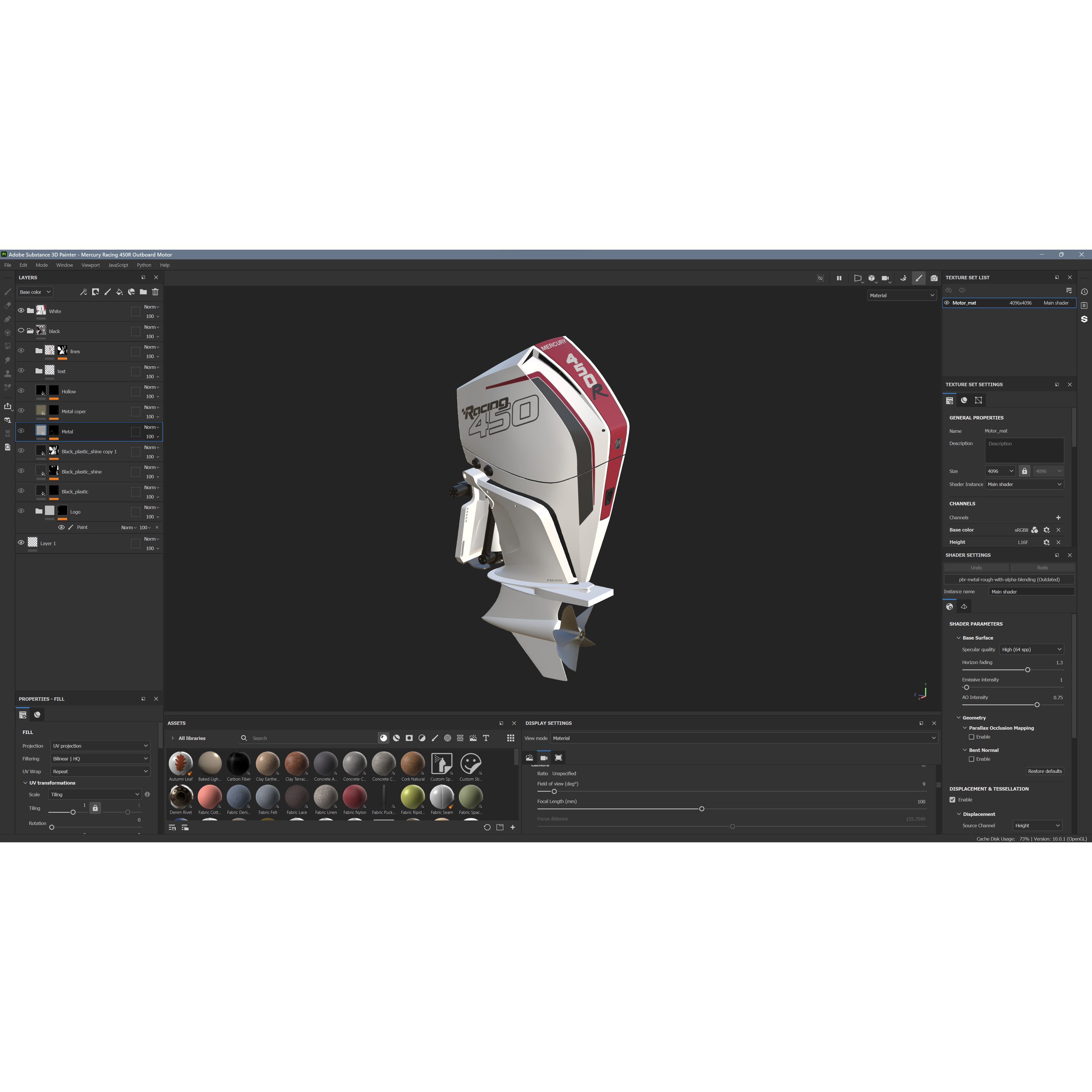 Mercury Racing 450R Outboard Motor - Game-Ready 3D Model - View 40