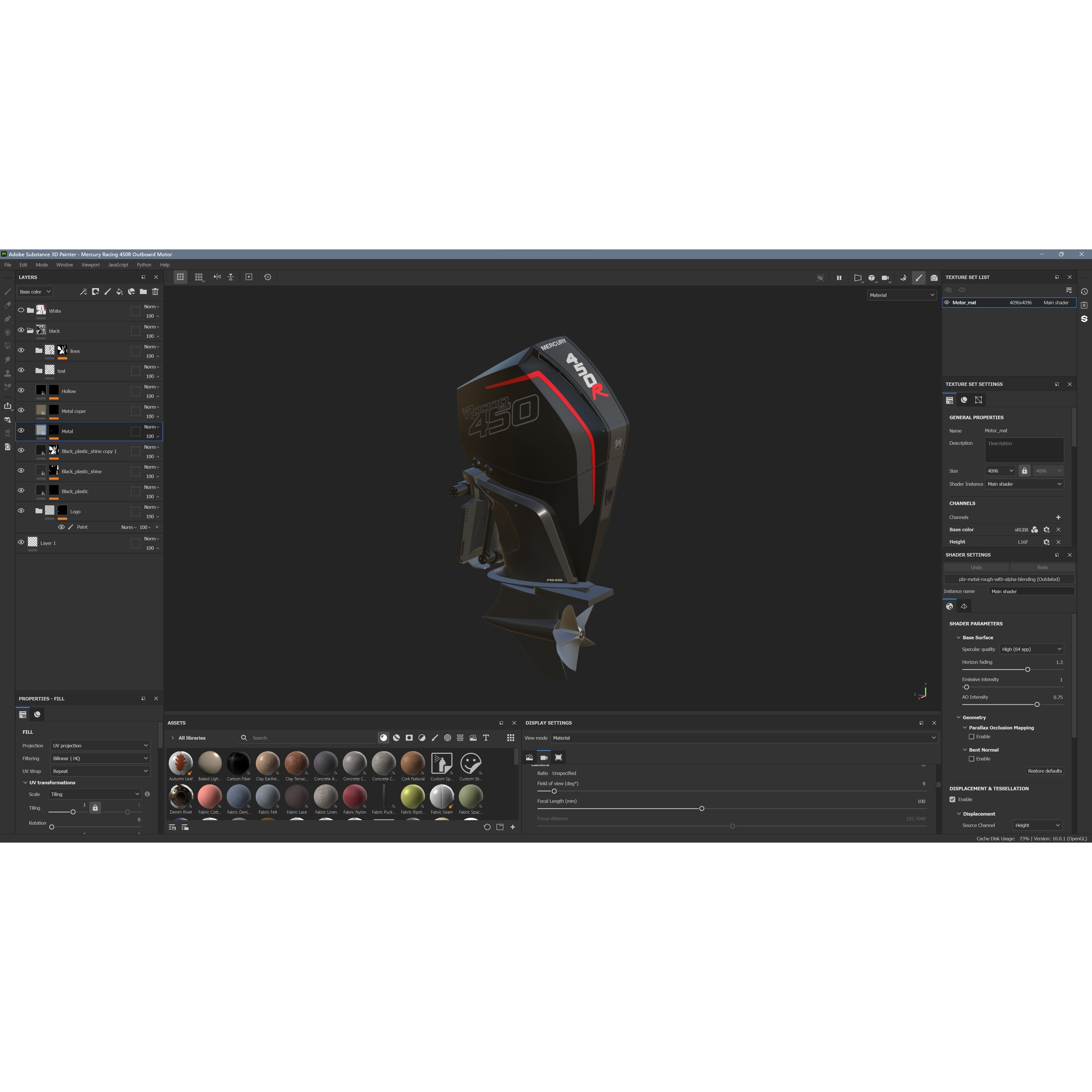 Mercury Racing 450R Outboard Motor - Game-Ready 3D Model - View 41