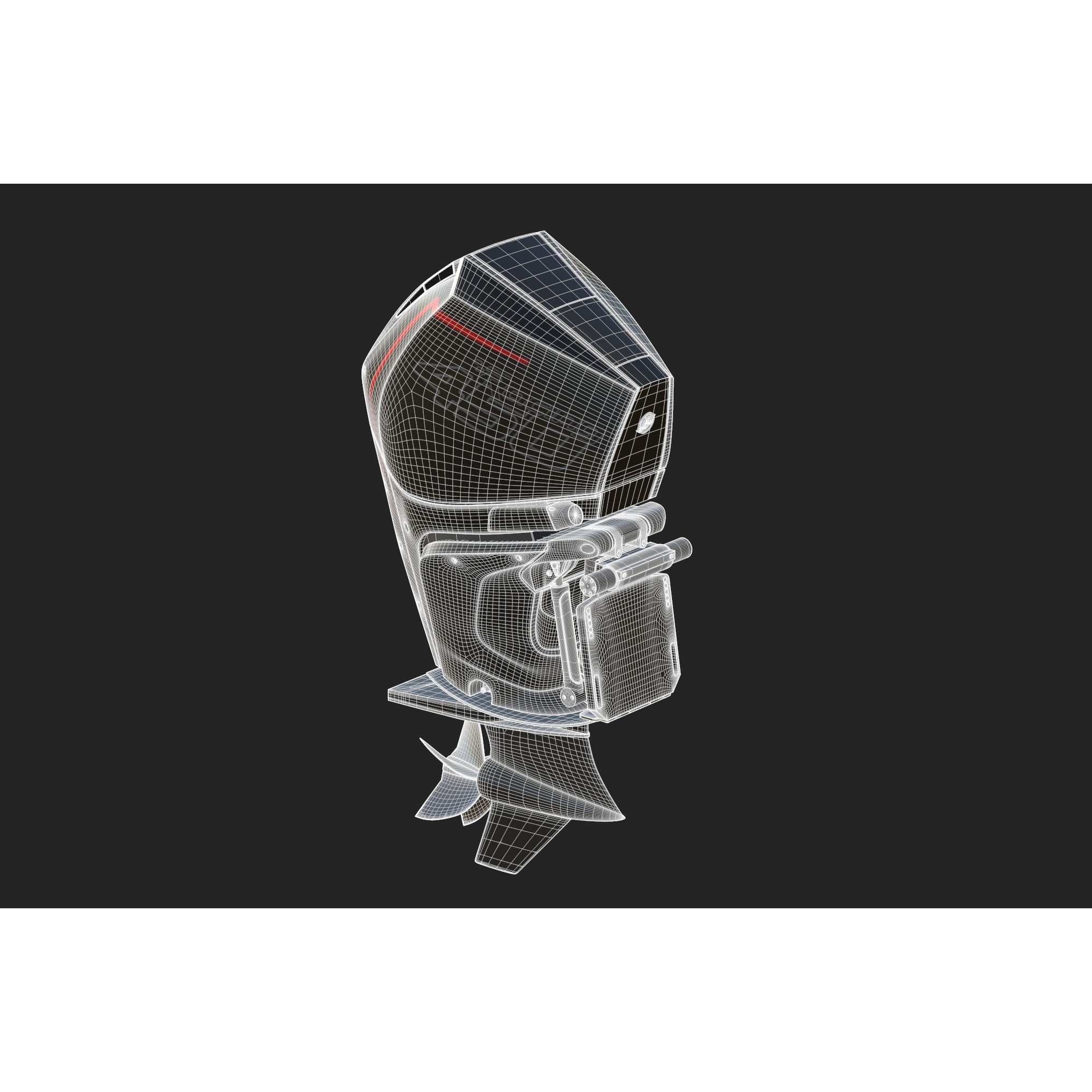 Mercury Racing 450R Outboard Motor - Game-Ready 3D Model - View 43