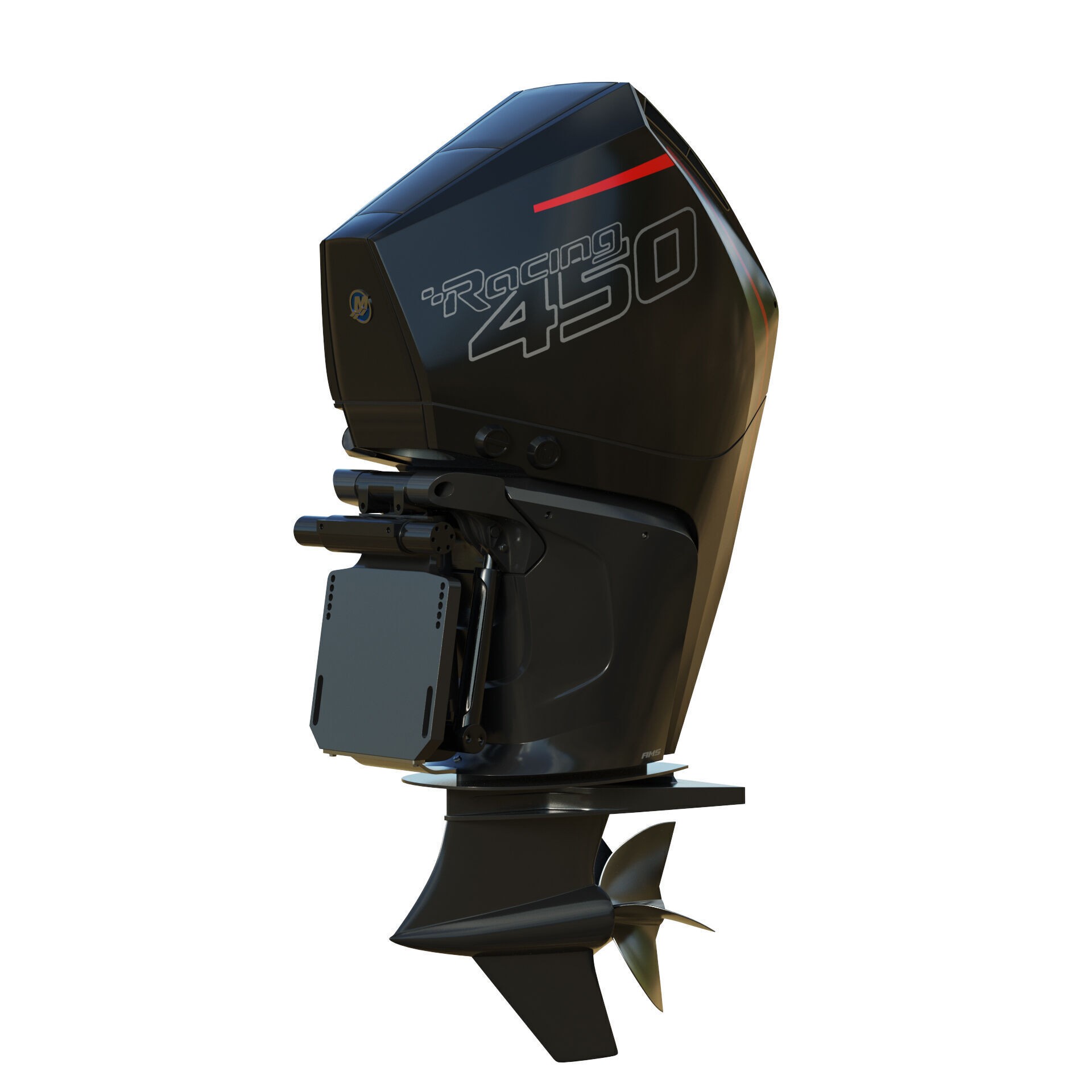 Mercury Racing 450R Outboard Motor - Game-Ready 3D Model - View 6