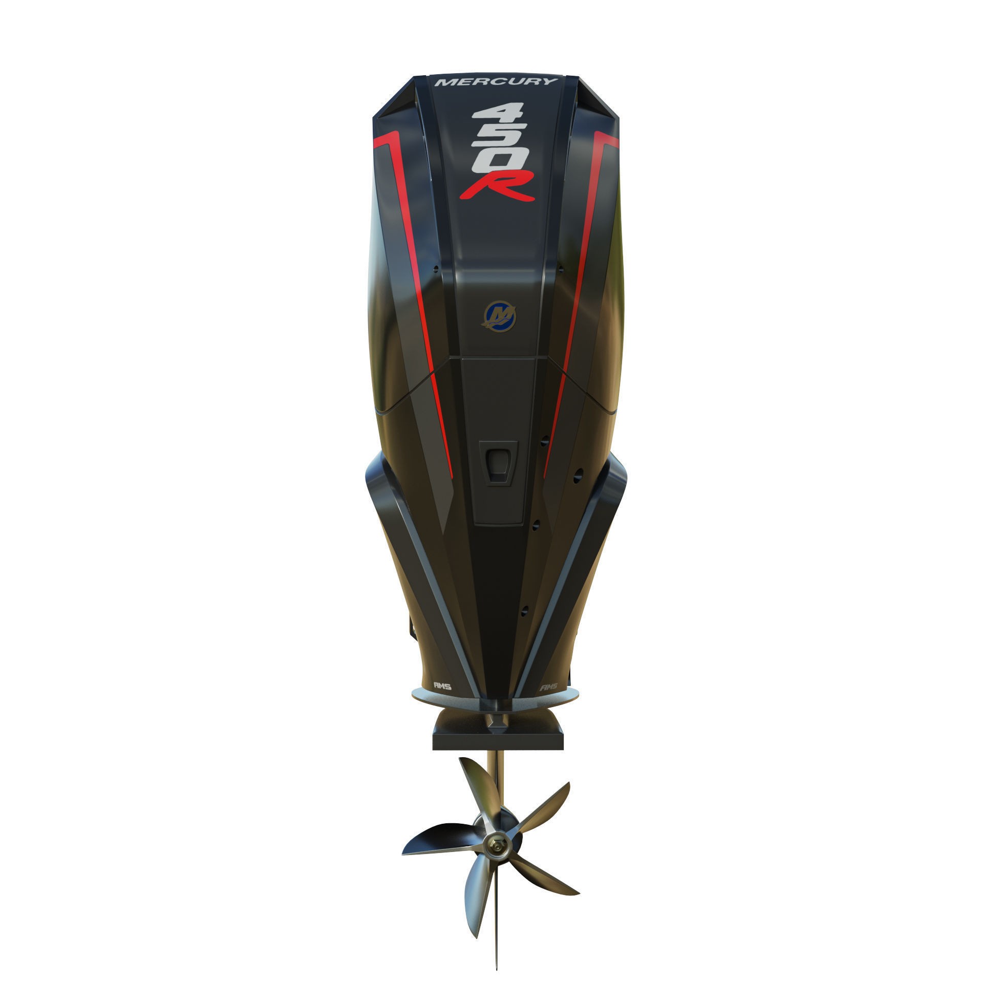 Mercury Racing 450R Outboard Motor - Game-Ready 3D Model - View 8
