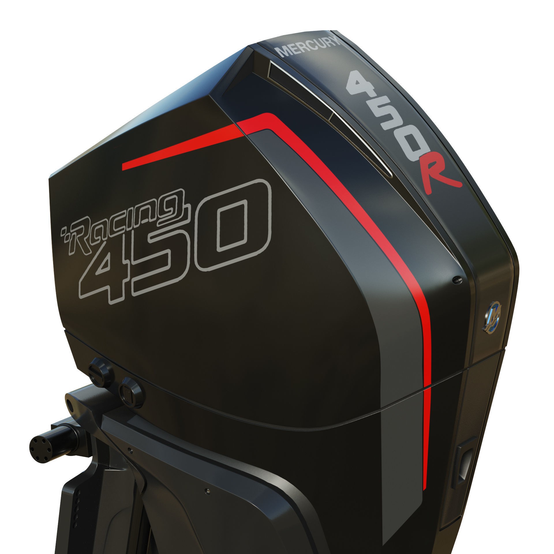 Mercury Racing 450R Outboard Motor - Game-Ready 3D Model - View 9