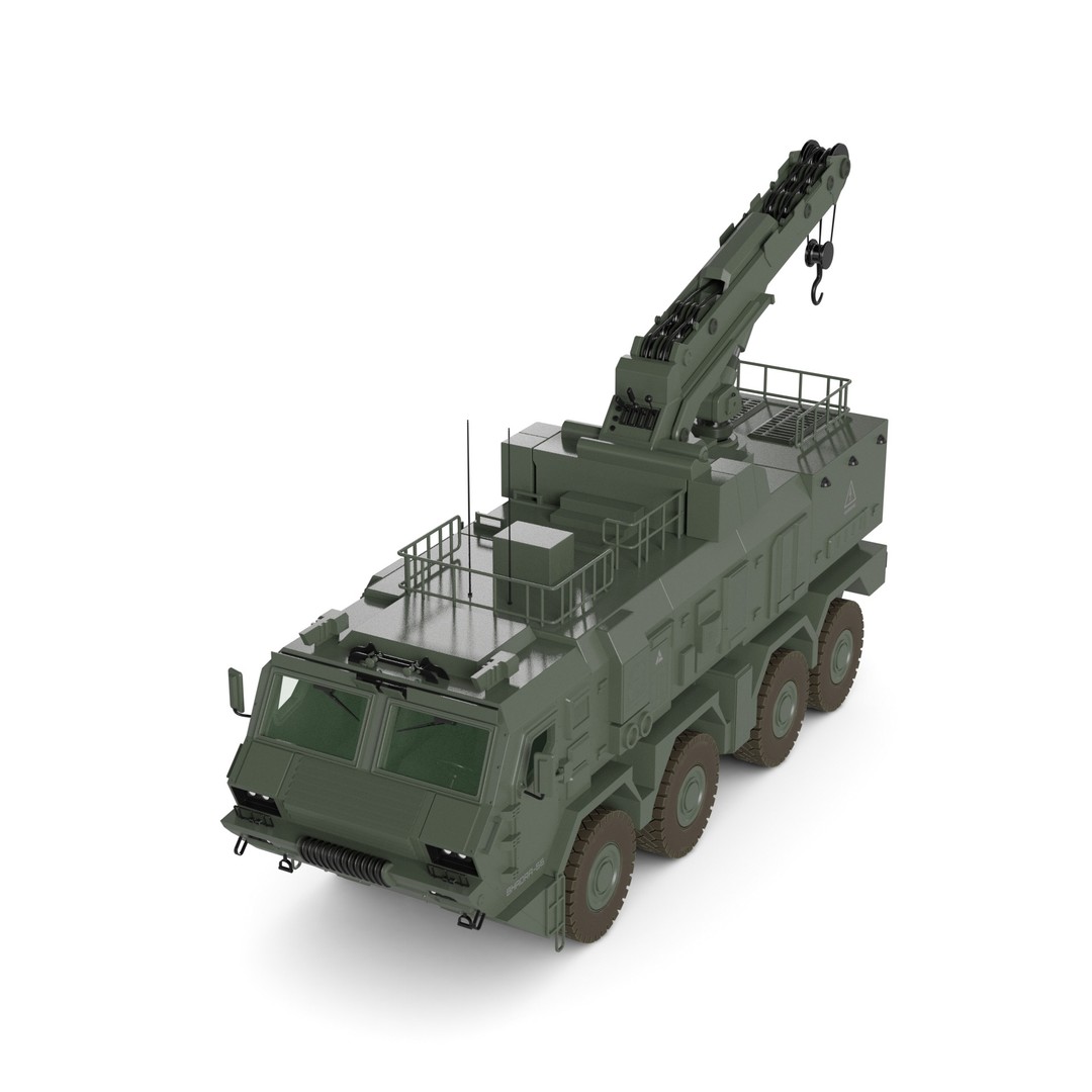 Military Armored Recovery Vehicle 3D Model – Low Poly Game Asset, FBX
