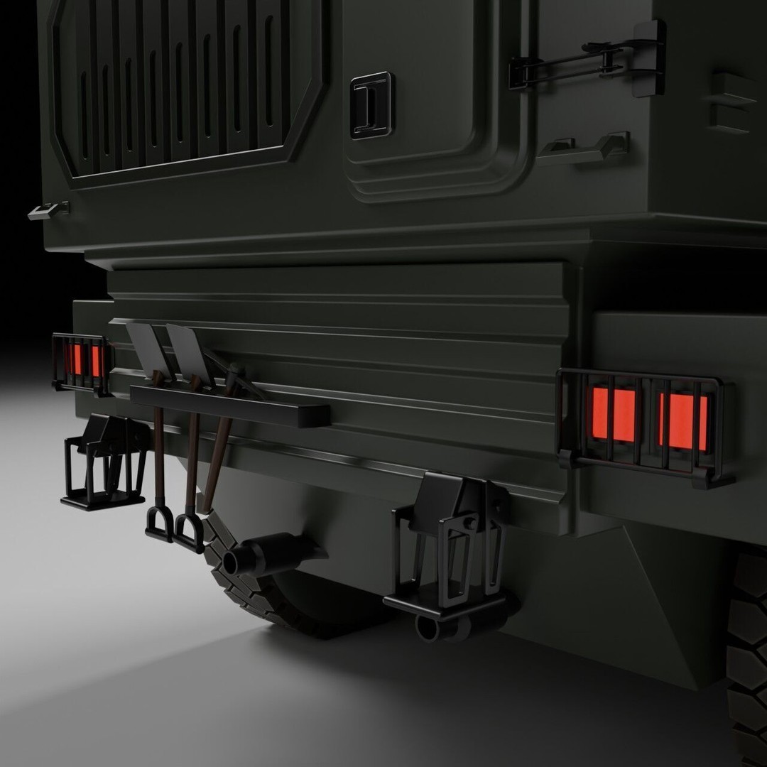 Military Armored Recovery Vehicle 3D Model – Low Poly Game Asset, FBX - View 13