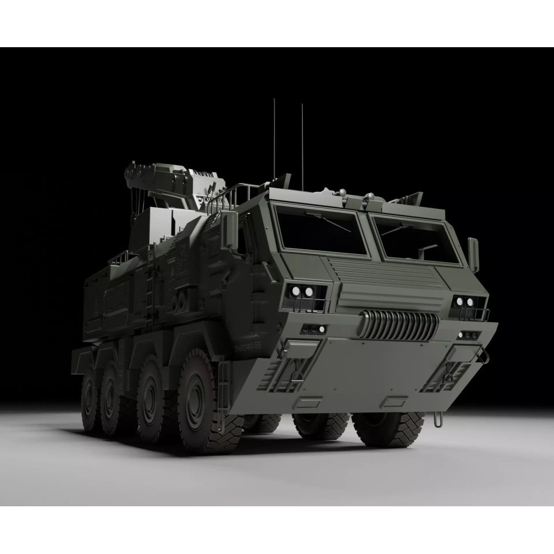 Military Armored Recovery Vehicle 3D Model – Low Poly Game Asset, FBX - View 2