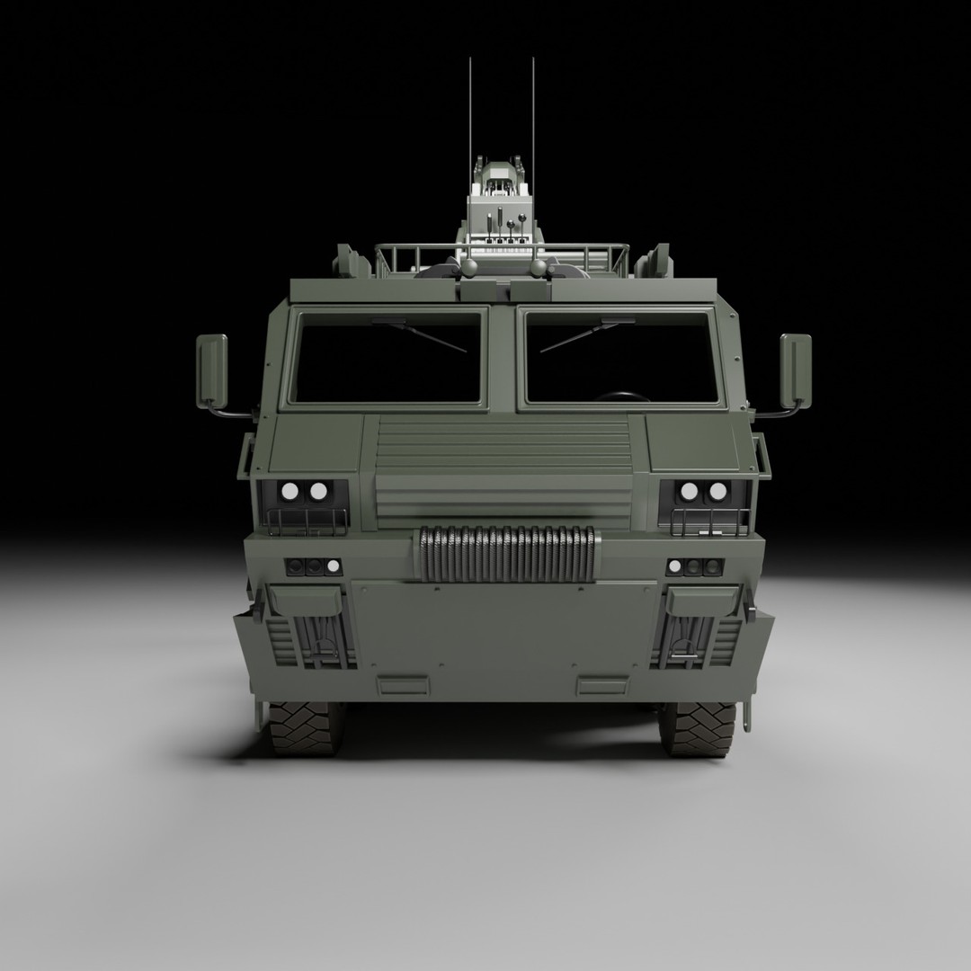 Military Armored Recovery Vehicle 3D Model – Low Poly Game Asset, FBX - View 3