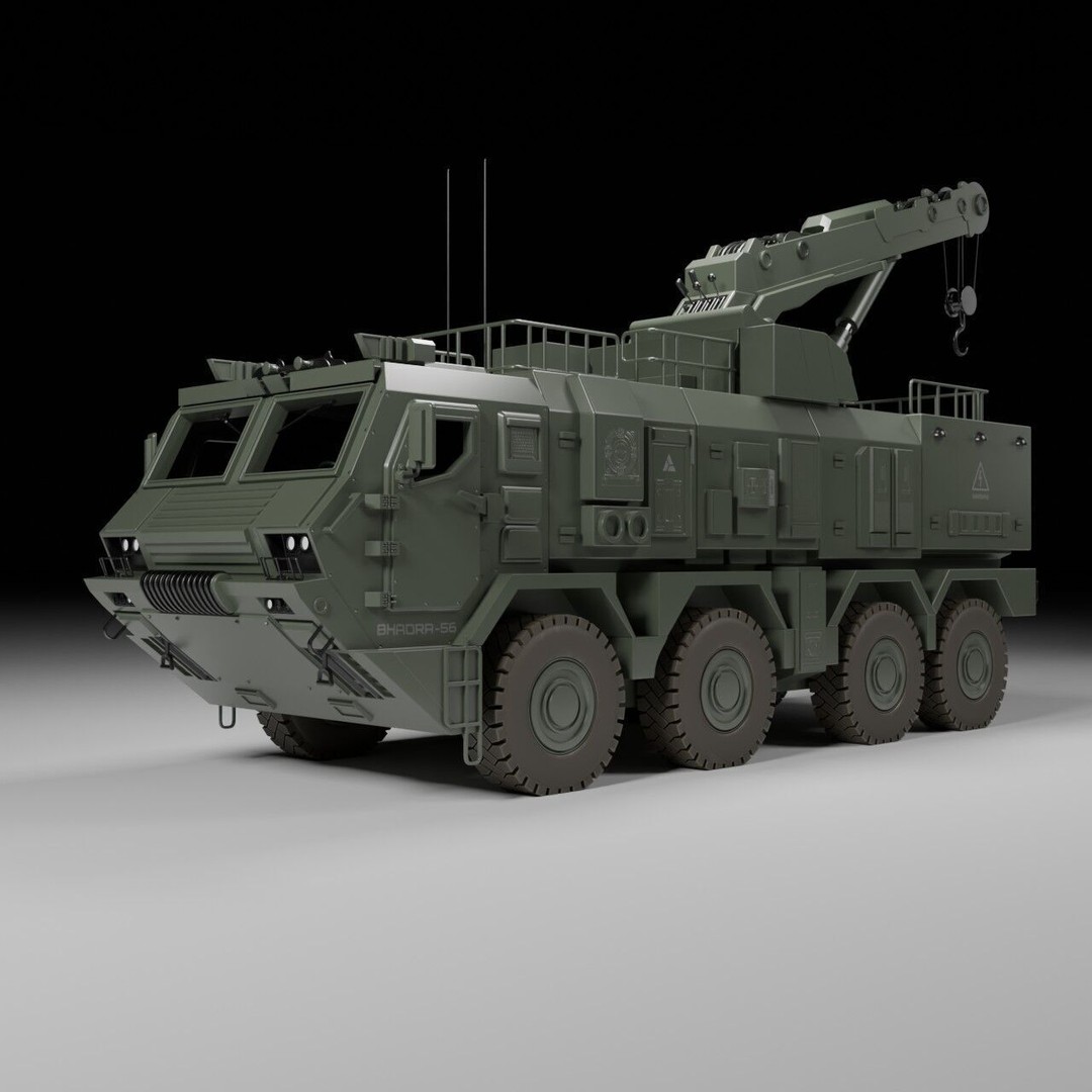 Military Armored Recovery Vehicle 3D Model – Low Poly Game Asset, FBX - View 4