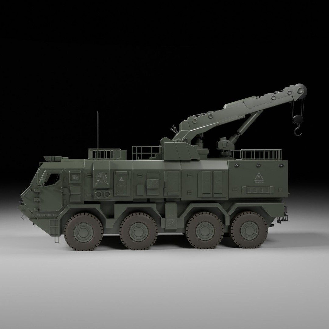 Military Armored Recovery Vehicle 3D Model – Low Poly Game Asset, FBX - View 5
