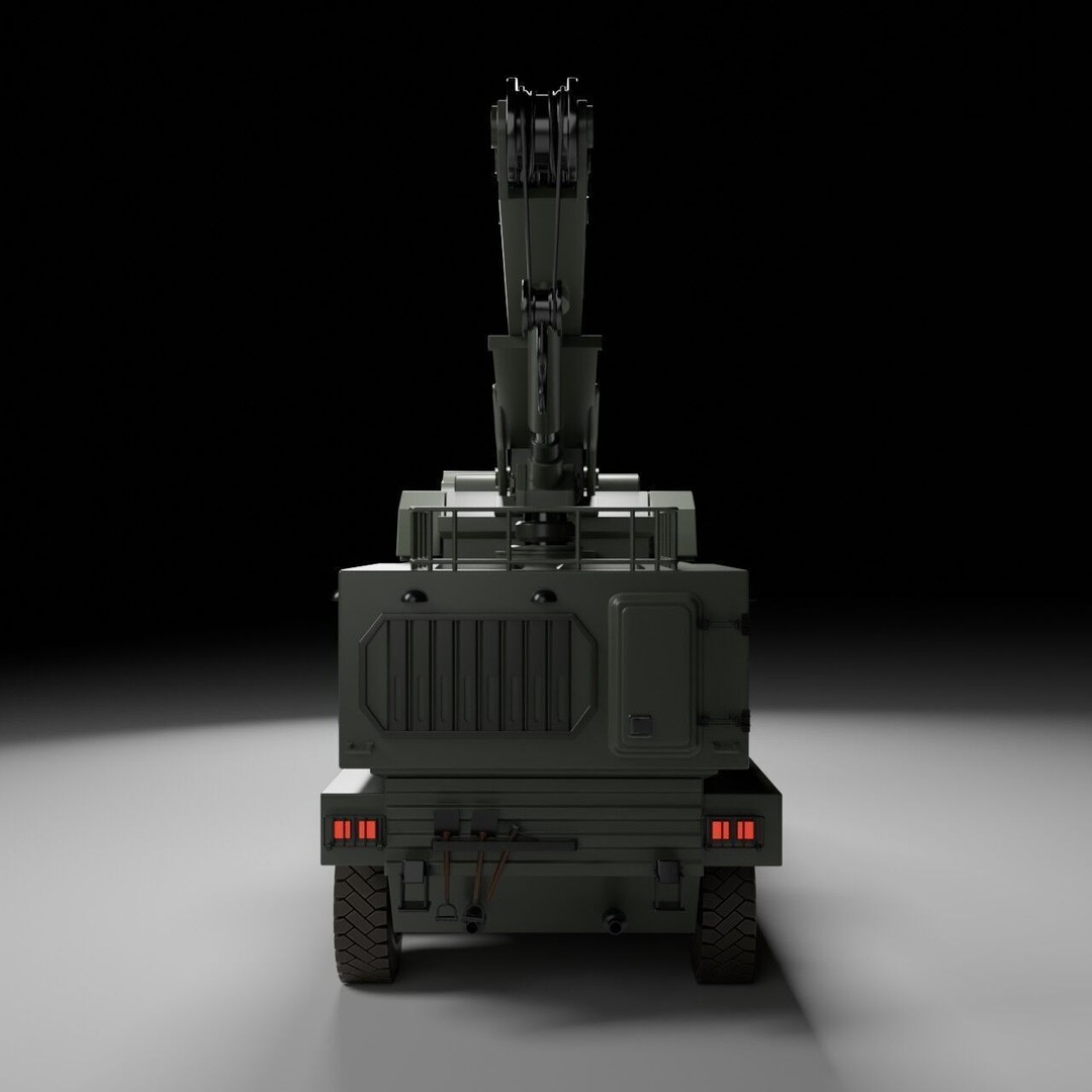 Military Armored Recovery Vehicle 3D Model – Low Poly Game Asset, FBX - View 7
